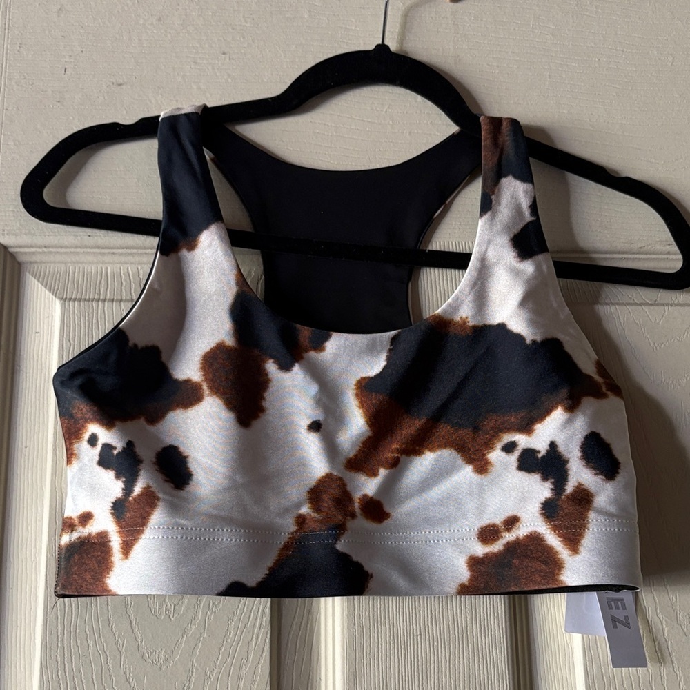 Terez Cow Print Sports Bra